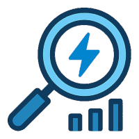 Icône vectorielle d’audit flash – analyse rapide de performance industrielle