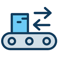Icône vectorielle d’audit de flux – optimisation des déplacements et stocks