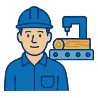 Icône production bois – responsable en scierie